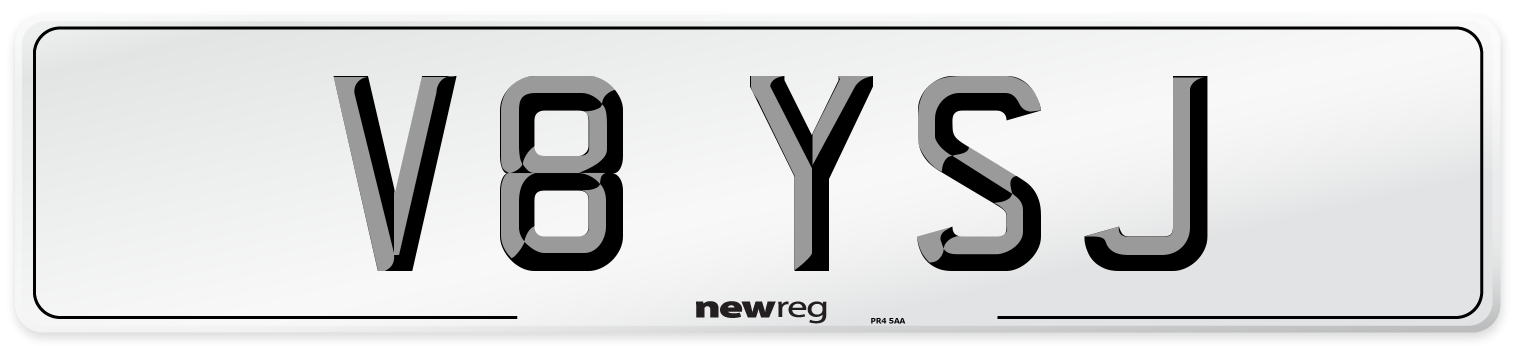 V8 YSJ Number Plate from New Reg